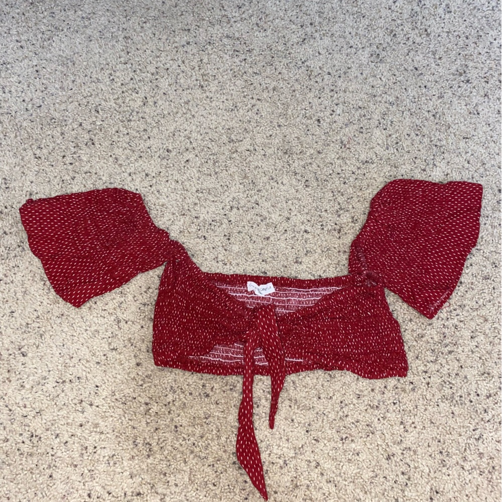 CottonCandy LA Red Dotted Crop Top